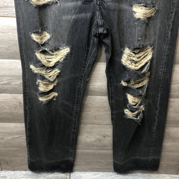 Unravel Project Sz 29 Black Distressed Baggy Jean - Picture 3 of 9